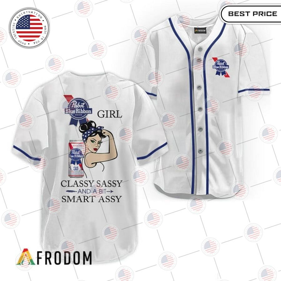 HOT Pabst Blue Ribbon Classy Sassy And A Bit Smart Assy Baseball Jersey baseball jersey product view 1
