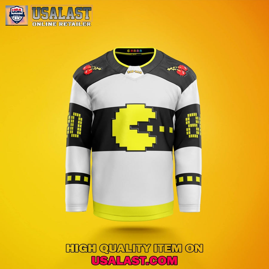 Pac-Man 8bit Custom Hockey Jersey hockey jersey product view 2