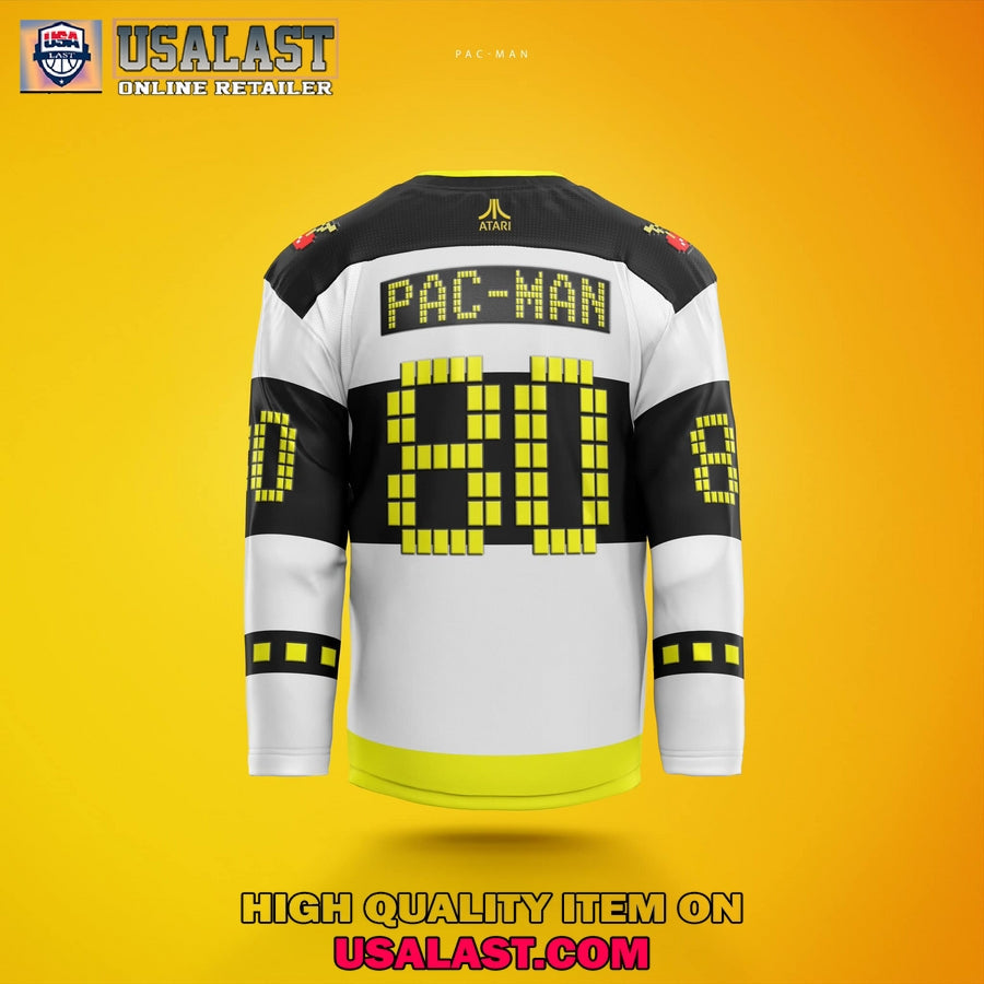 Pac-Man 8bit Custom Hockey Jersey hockey jersey product view 3