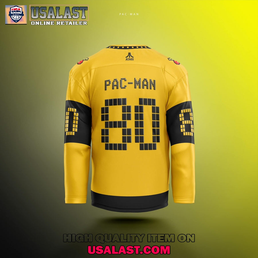 Pac-Man 8bit Custom Hockey Jersey hockey jersey product view 5