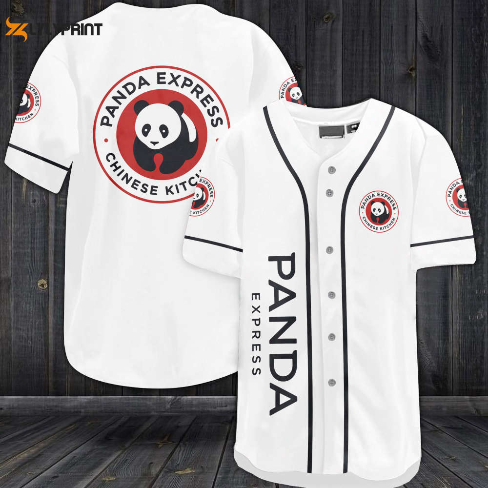 Panda Express Baseball Jersey -White - lylyprint.com baseball jersey product view 1