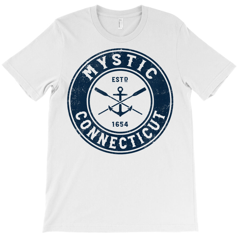 mystic connecticut ct vintage boat anchor & oars t shirt T-Shirt - T-Shirt, Sweatshirt, Hoodie