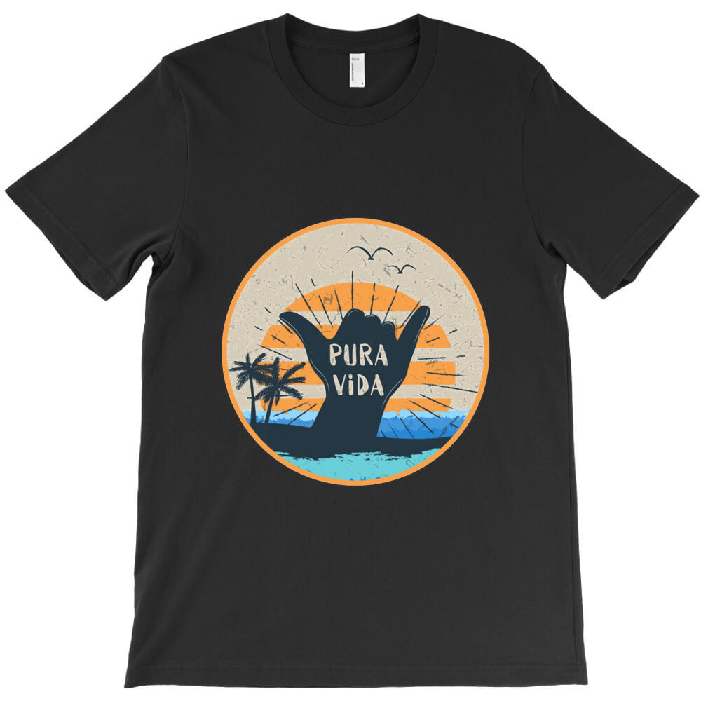 pura vida shaka sign surfing T-Shirt - T-Shirt, Sweatshirt, Hoodie