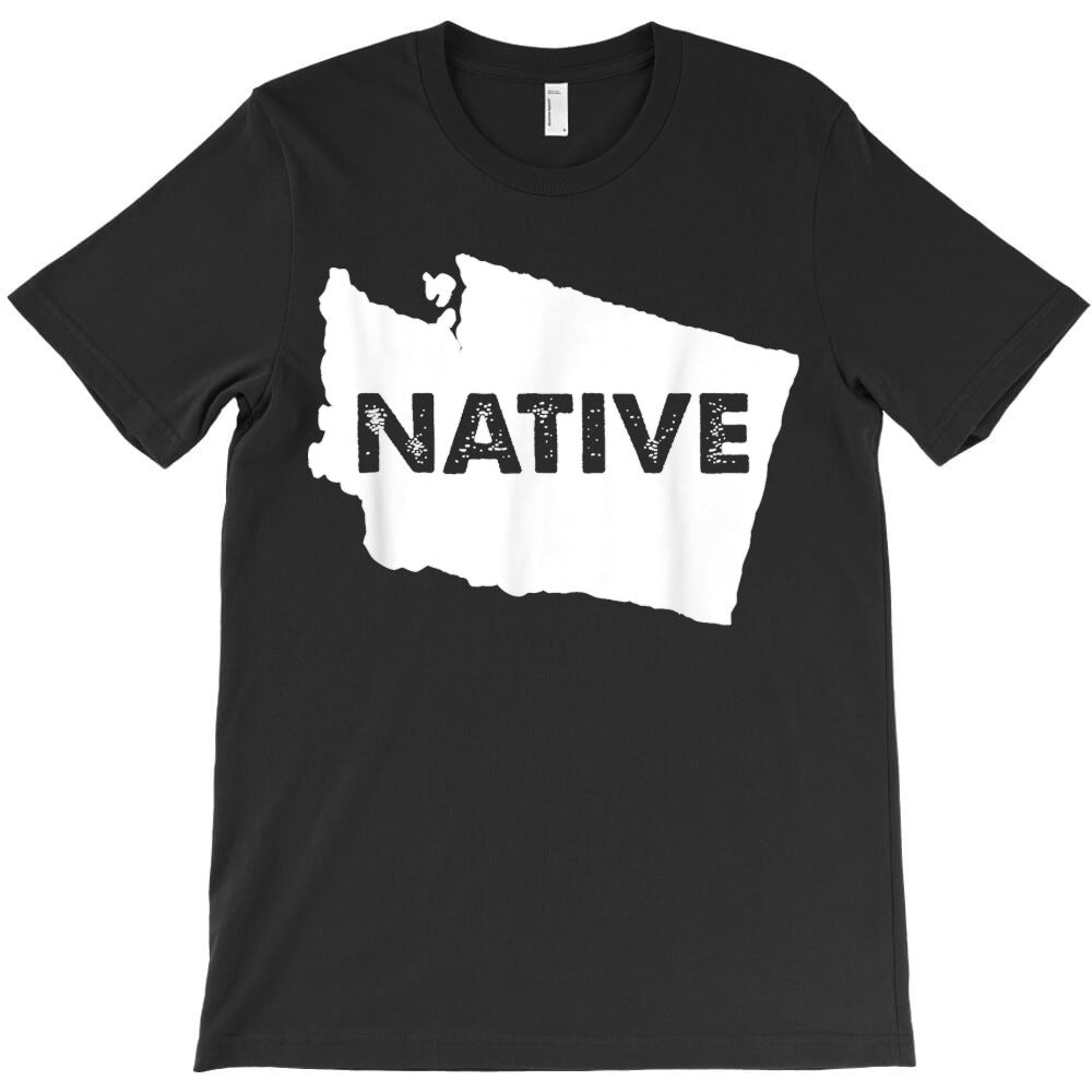 Native Washington State Pride Gift Outline T-Shirt - T-Shirt, Sweatshirt, Hoodie