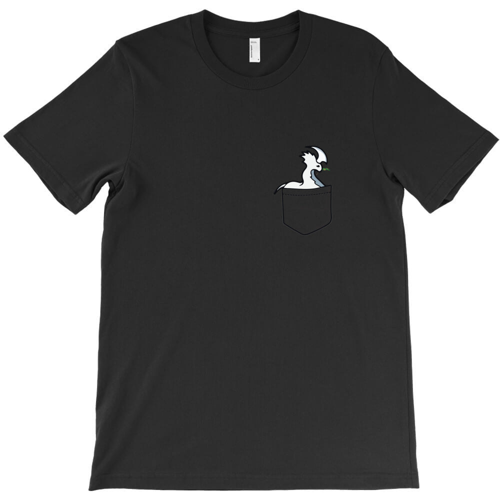 Rimworld Gaming Pocket Tee Thrumbo chewing pine tree branch funny meme T-Shirt - T-Shirt, Sweatshirt, Hoodie