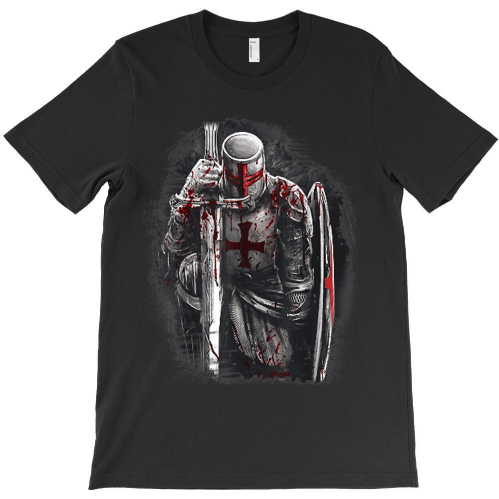 Christian Templar Knights Costume, Rosary Crusader Warrior T-Shirt - T-Shirt, Sweatshirt, Hoodie