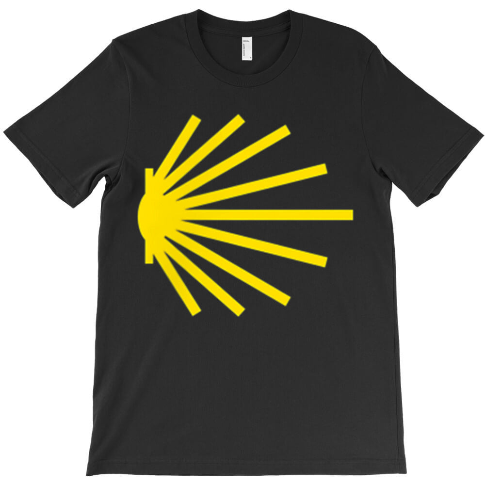 Camino de Santiago Scallop Shell Trail Symbol POCKET PATCH T-Shirt - T-Shirt, Sweatshirt, Hoodie