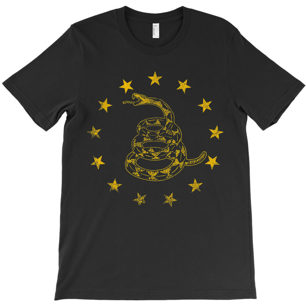 Vintage Gadsden Flag Snake Betsy Ross Flag 13 Stars T-Shirt - T-Shirt, Sweatshirt, Hoodie