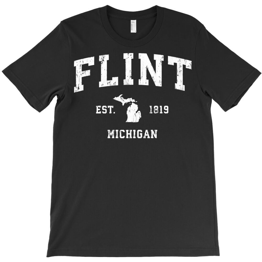 flint michigan mi vintage athletic sports design long sleeve t shirt T-Shirt - T-Shirt, Sweatshirt, Hoodie