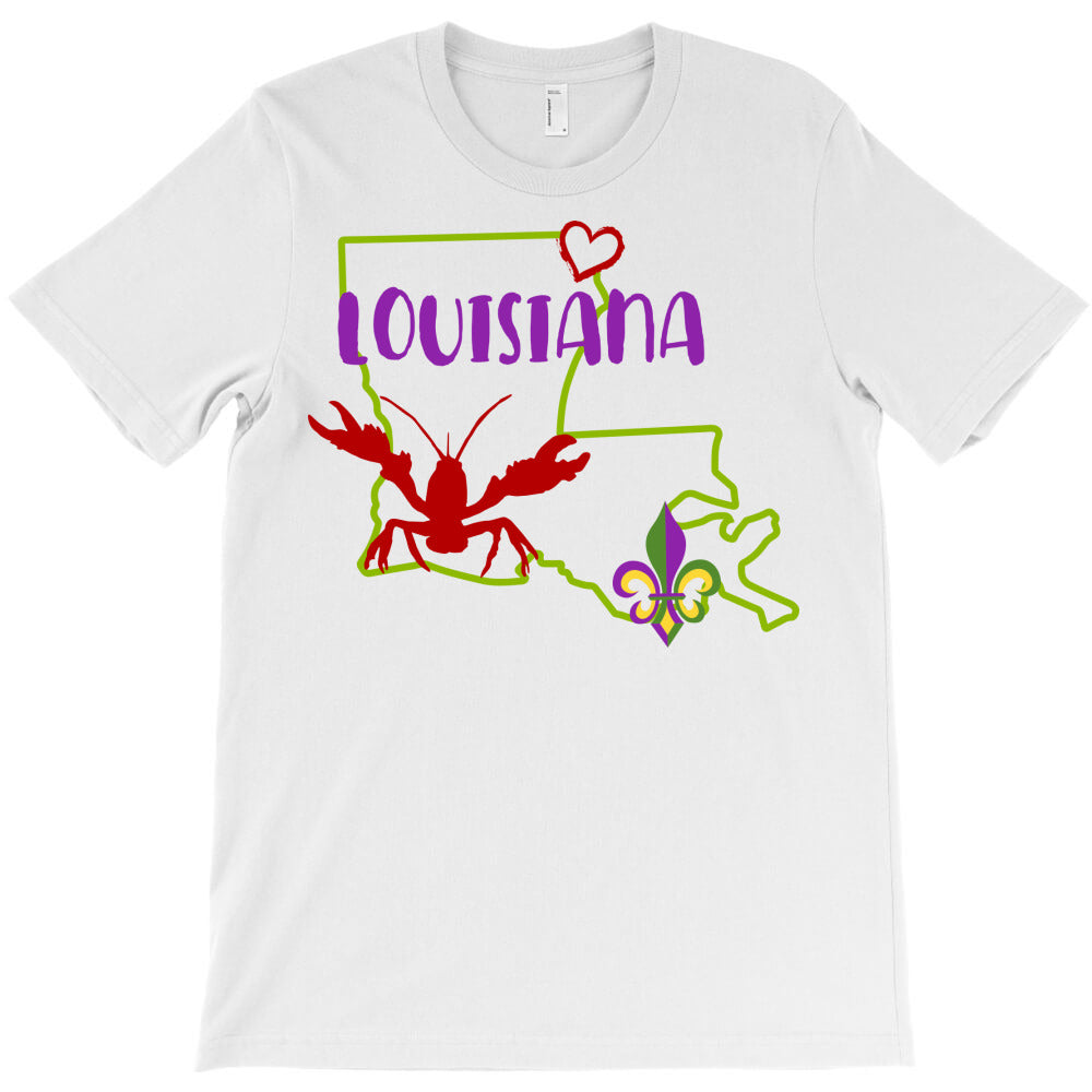louisiana crawfish map T-Shirt - T-Shirt, Sweatshirt, Hoodie