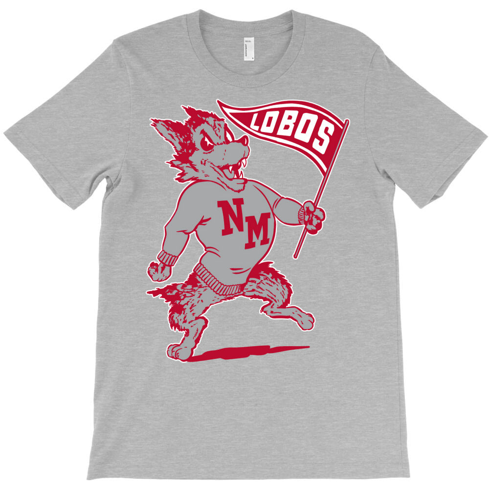 vintage looking unm lobos yellow red T-Shirt - T-Shirt, Sweatshirt, Hoodie