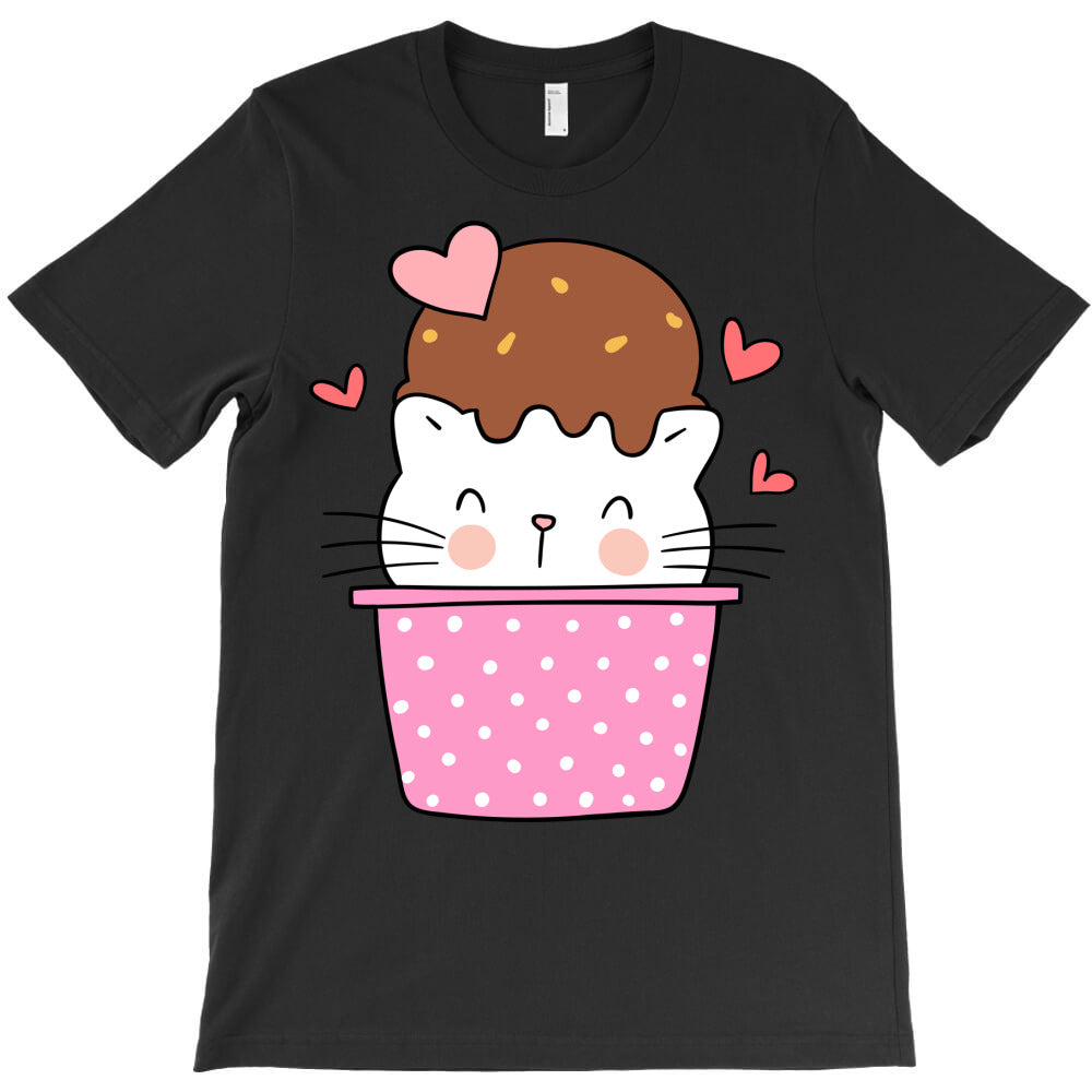Valentine cat ice cream T-Shirt - T-Shirt, Sweatshirt, Hoodie