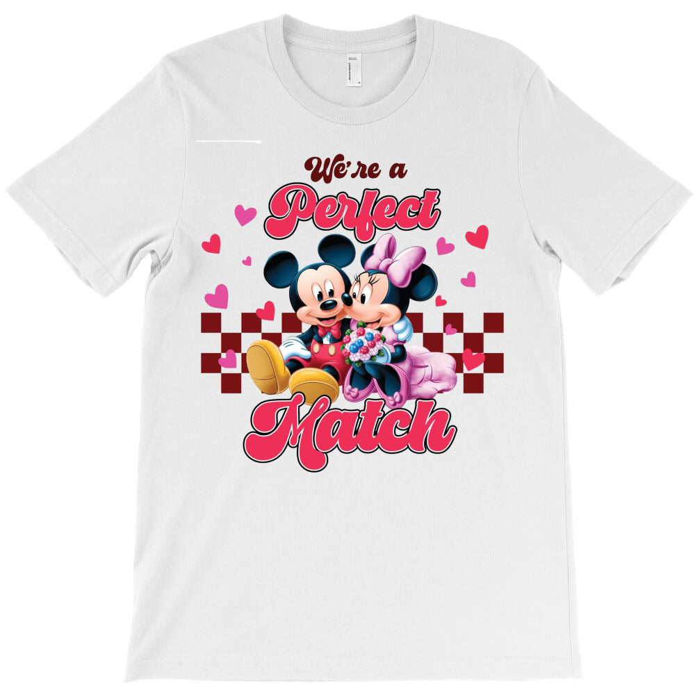 Were A Perfect Match Couple Mouse Valentine T-Shirt - T-Shirt, Sweatshirt, Hoodie