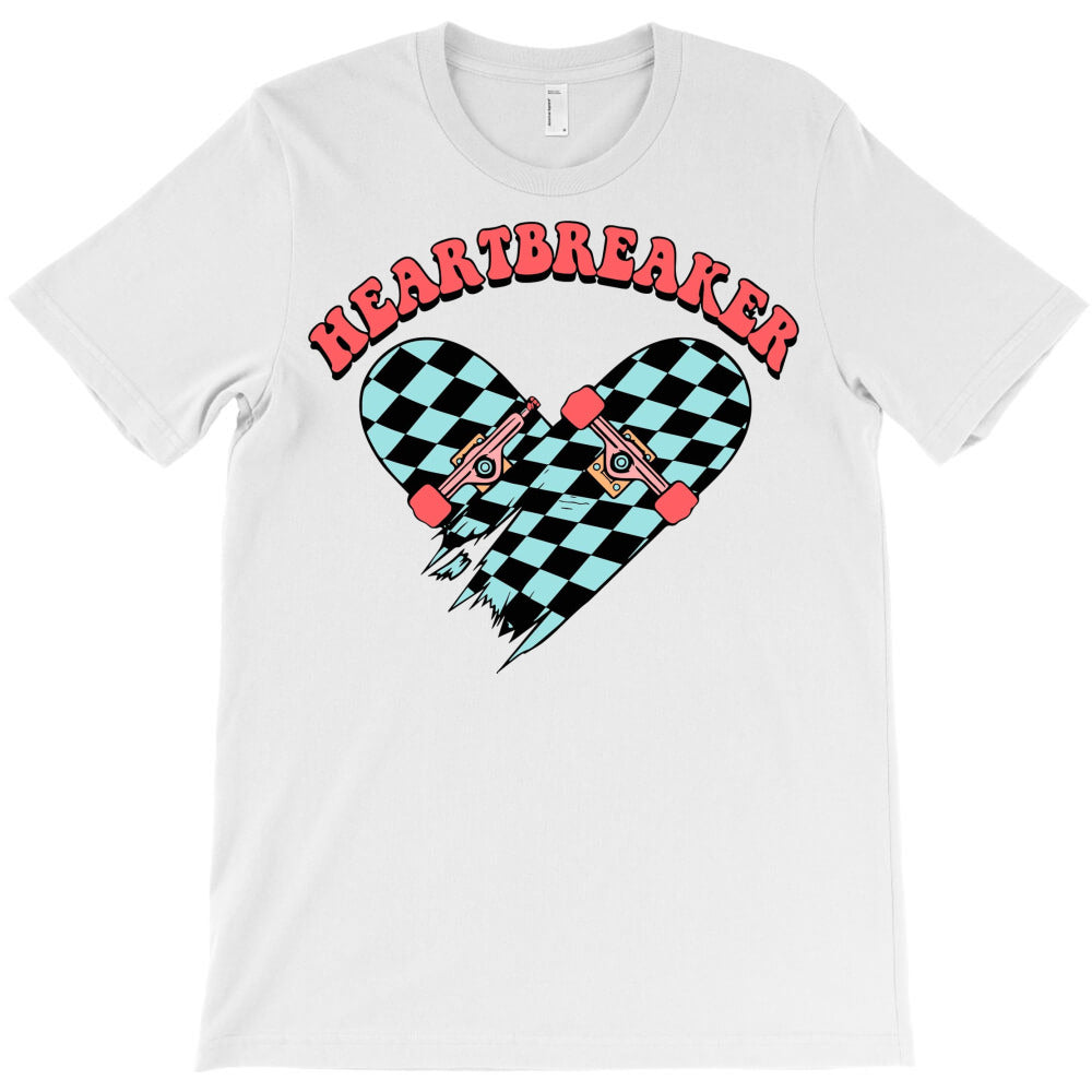 Heartbreaker Skateboard Checkered Valentines Day T-Shirt - T-Shirt, Sweatshirt, Hoodie