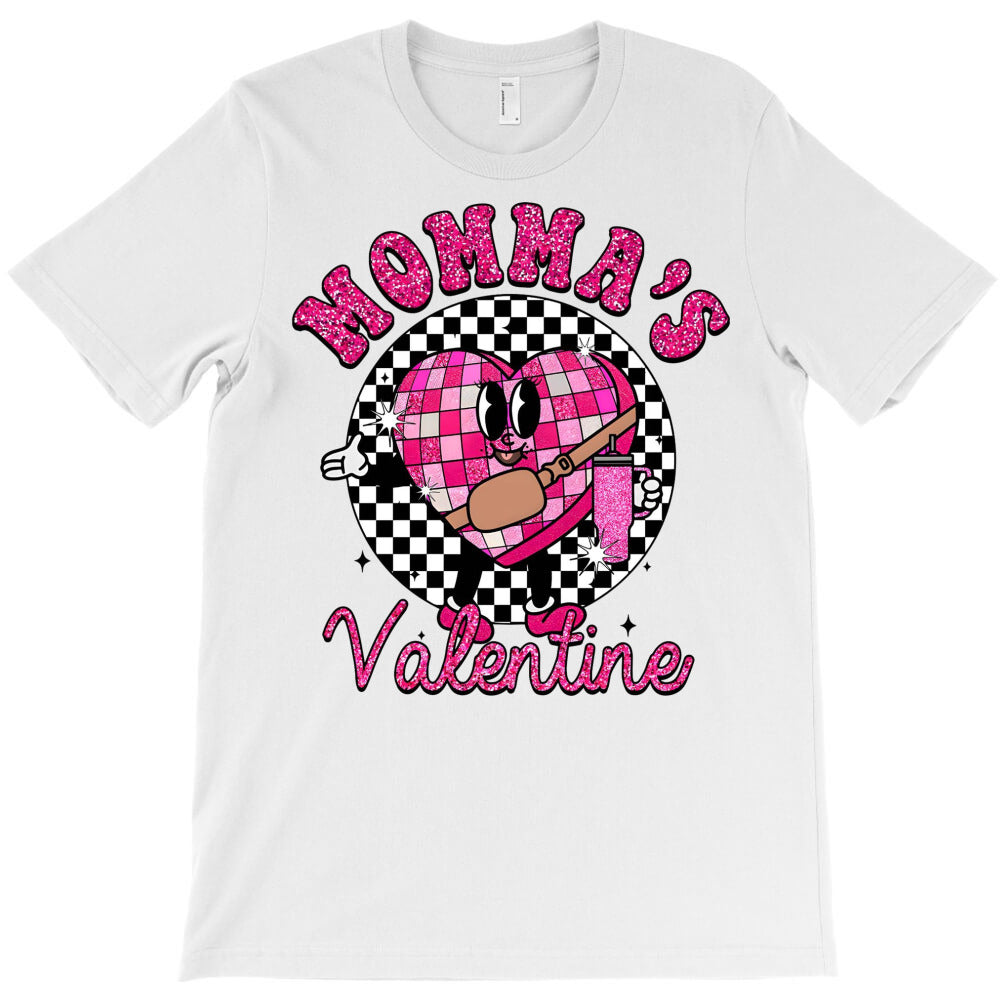 Glitter Mommas Valentine Candy Heart T-Shirt - T-Shirt, Sweatshirt, Hoodie