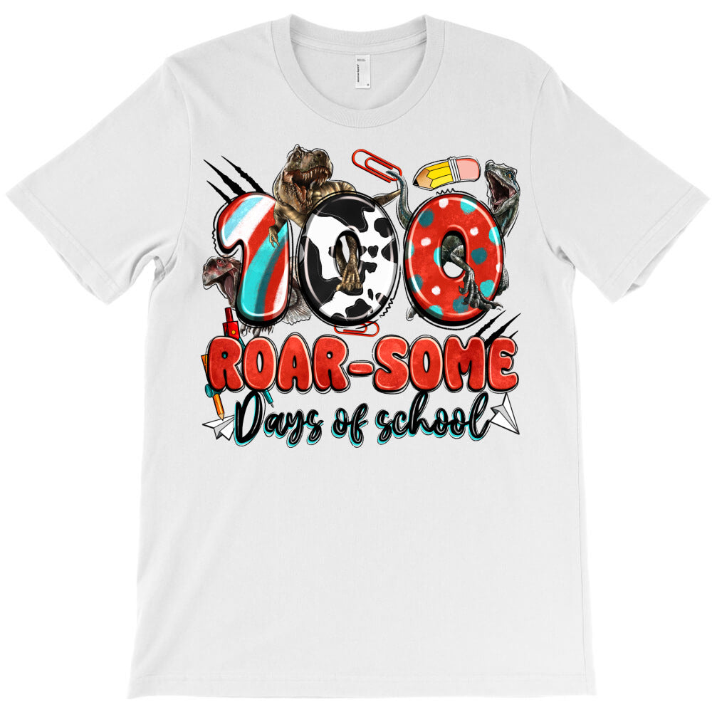 dinosaurs celebrate 100 days of school T-Shirt - T-Shirt, Sweatshirt, Hoodie