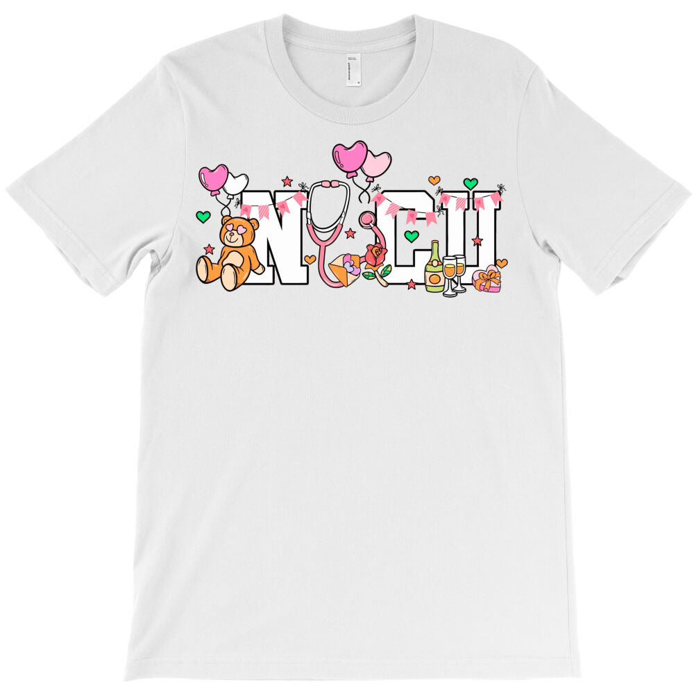Nucu Nurse Stethoscope Valentine Day T-Shirt - T-Shirt, Sweatshirt, Hoodie