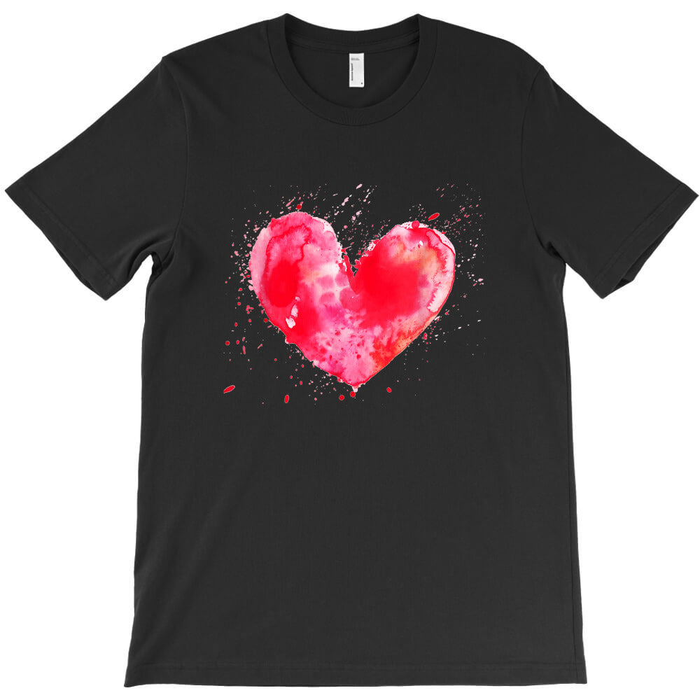 watercolor heart splash T-Shirt - T-Shirt, Sweatshirt, Hoodie