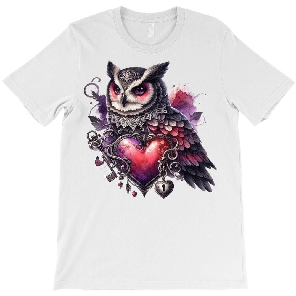 Enchanted owl with heart key T-Shirt - T-Shirt, Sweatshirt, Hoodie