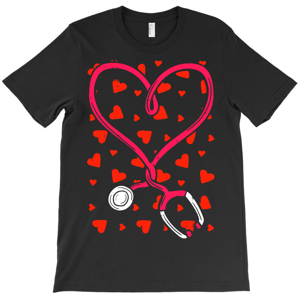heart stethoscope cute love nursing valentines day T-Shirt - T-Shirt, Sweatshirt, Hoodie