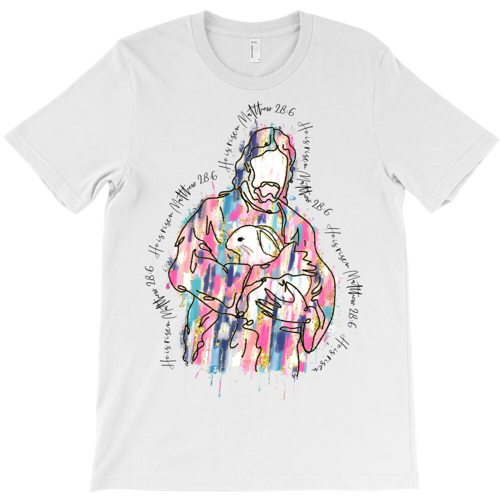 Comfort Colors Glitter Jesus Easter Bunny Christia T-Shirt - T-Shirt, Sweatshirt, Hoodie
