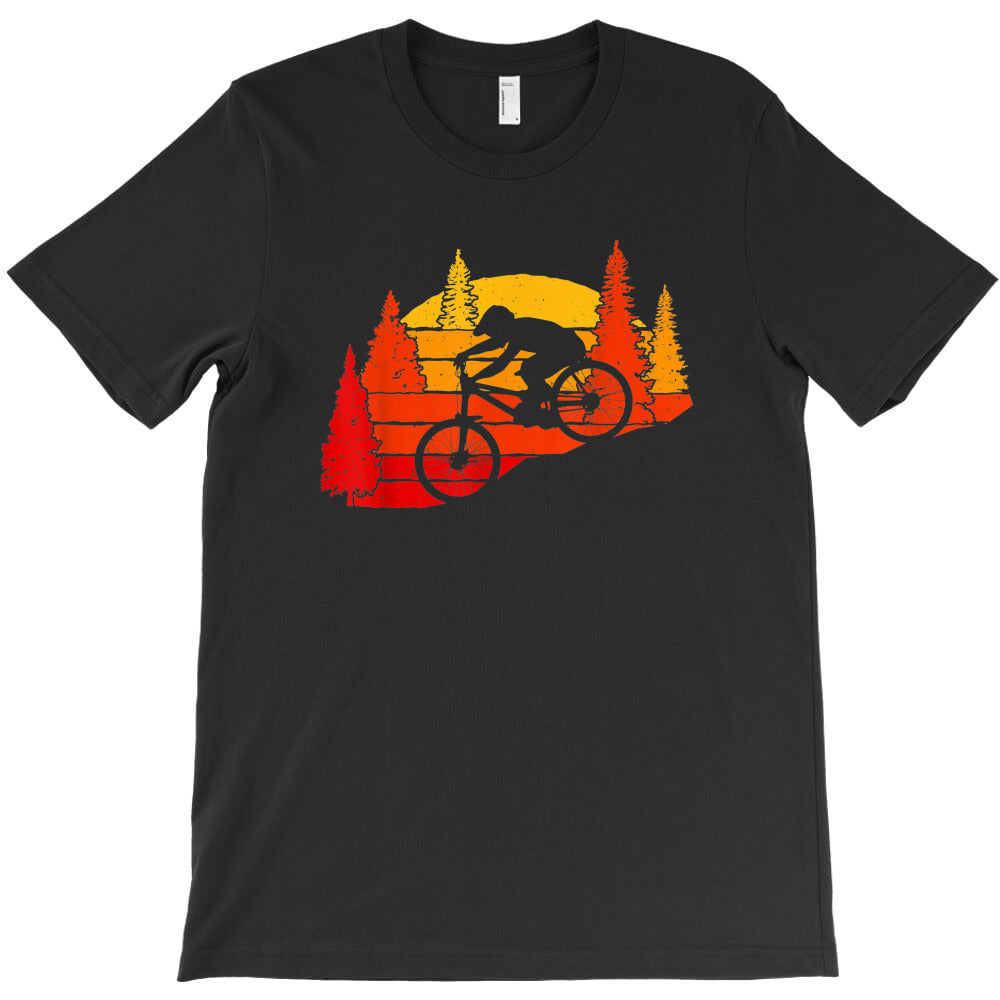 mountain biker at sunset T-Shirt - T-Shirt, Sweatshirt, Hoodie