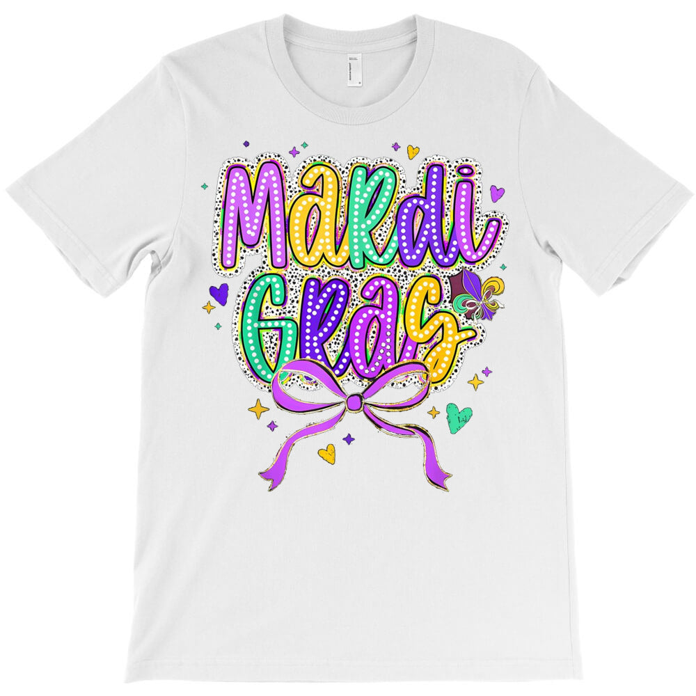 Mardi Gras Coquette Bow T-Shirt - T-Shirt, Sweatshirt, Hoodie