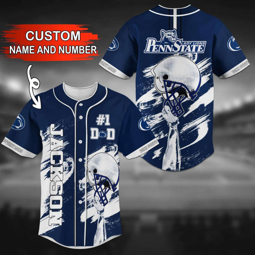 Penn State Nittany Lions Personalized Baseball Jersey Gift For Men Women - lylyprint.com baseball jersey product view 2