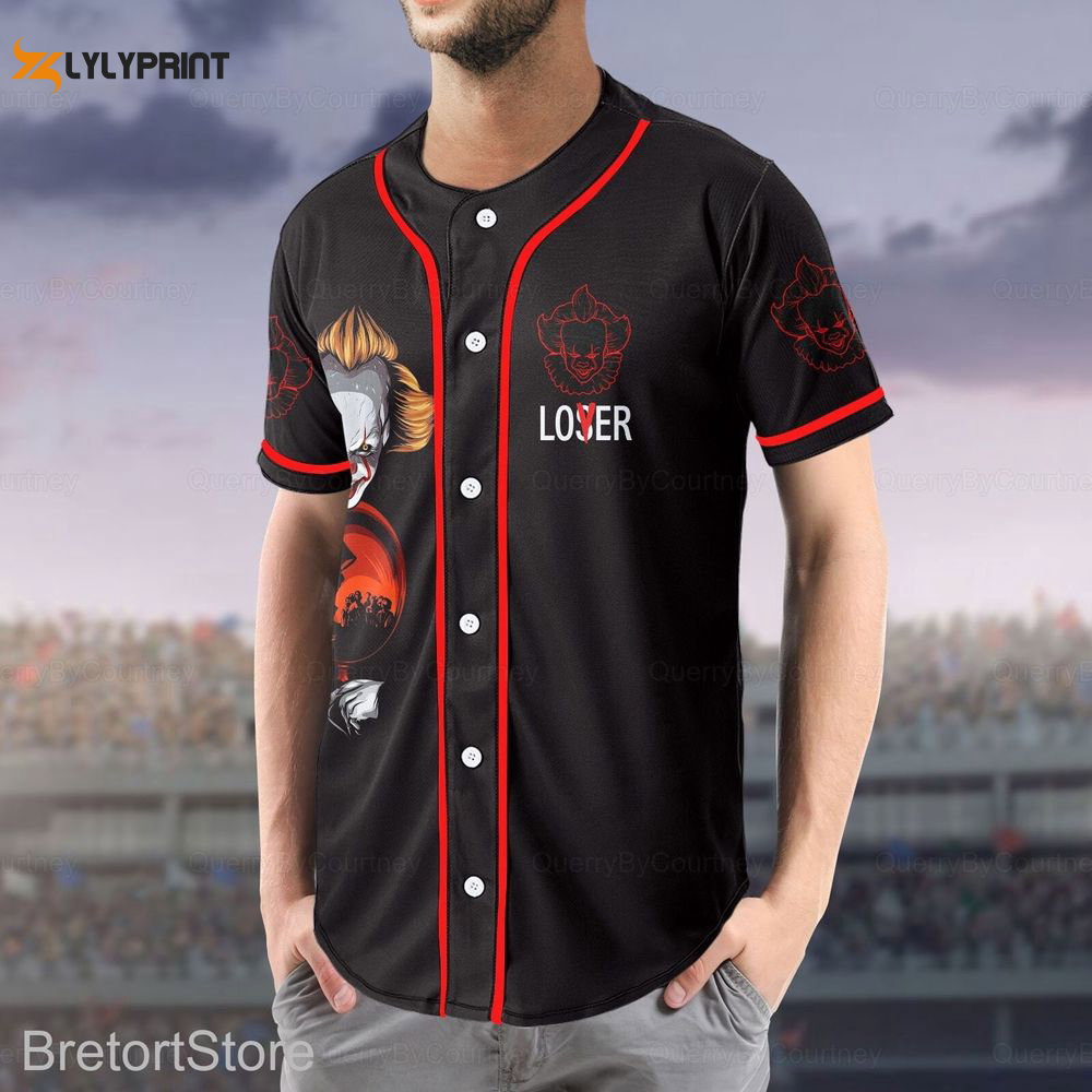 Pennywise Baseball Jersey, We All Float Down Here Shirt - lylyprint.com baseball jersey product view 1