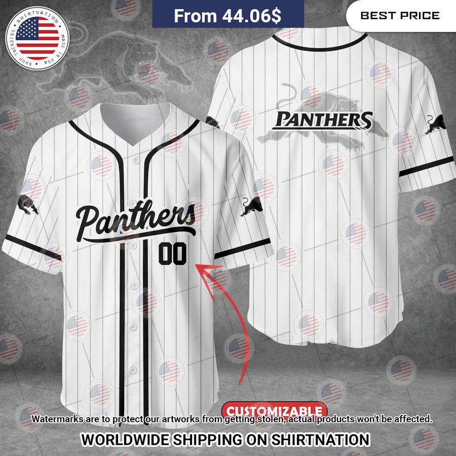 Penrith Panthers Custom Baseball Jersey baseball jersey product view 1