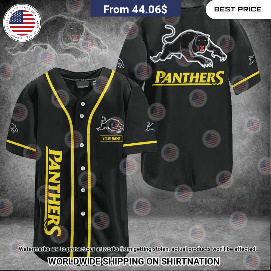 Penrith Panthers Custom Name Baseball Jersey baseball jersey product view 1