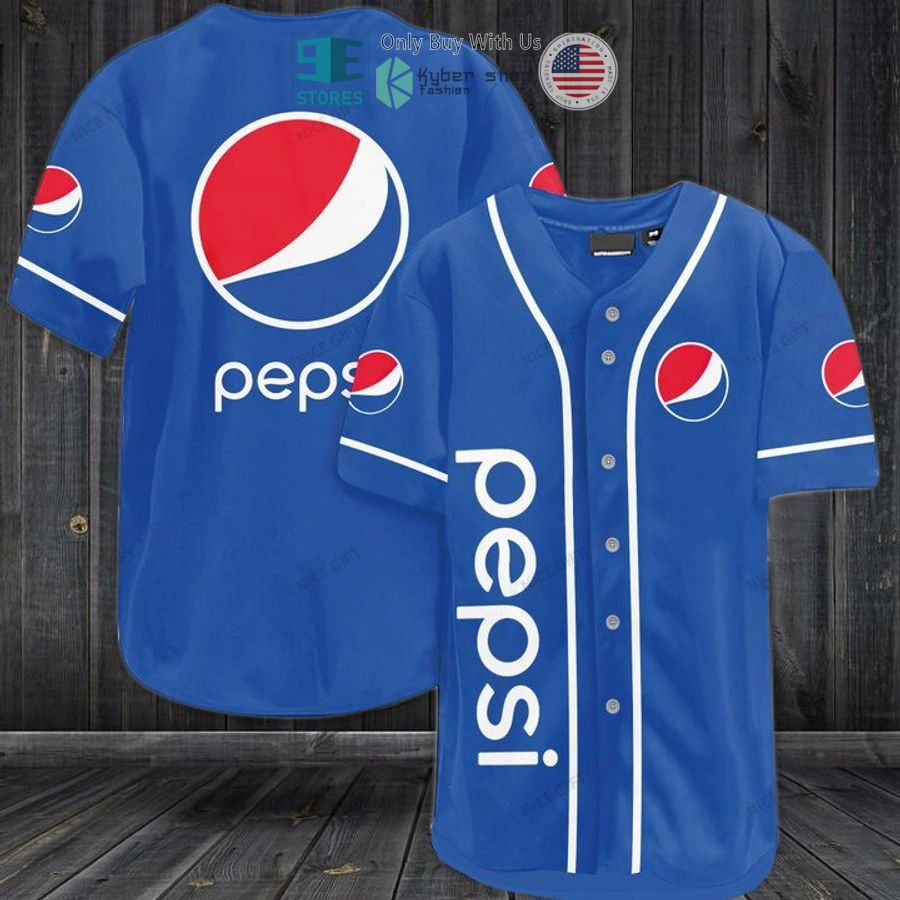 BEST Pepsi logo blue Baseball Jersey baseball jersey product view 1