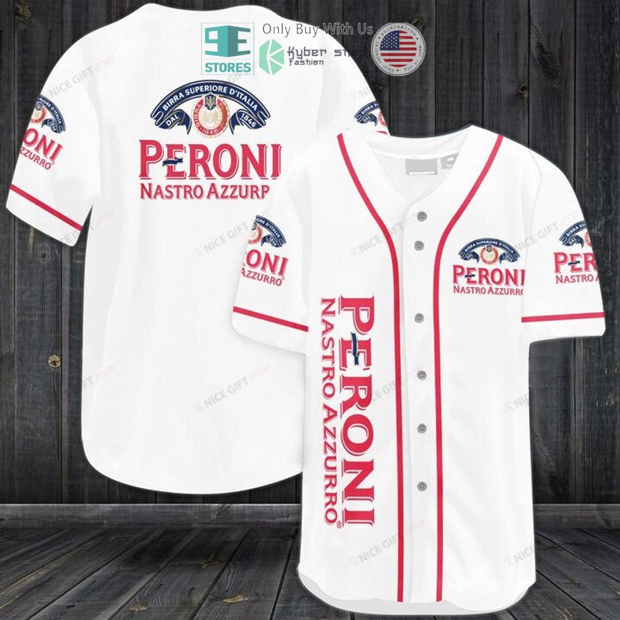 BEST Peroni logo white Baseball Jersey baseball jersey product view 1