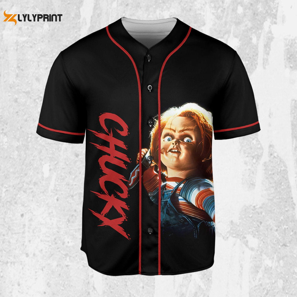 Personalize Child's Play Scare Chucky Jersey, Halloween Chucky Jersey, Chucky Baseball Jersey - lylyprint.com baseball jersey product view 2
