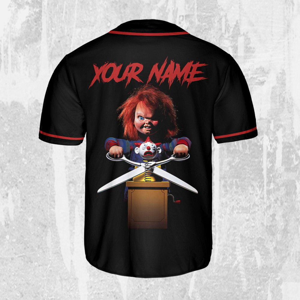 Personalize Child's Play Scare Chucky Jersey, Halloween Chucky Jersey, Chucky Baseball Jersey - lylyprint.com baseball jersey product view 3