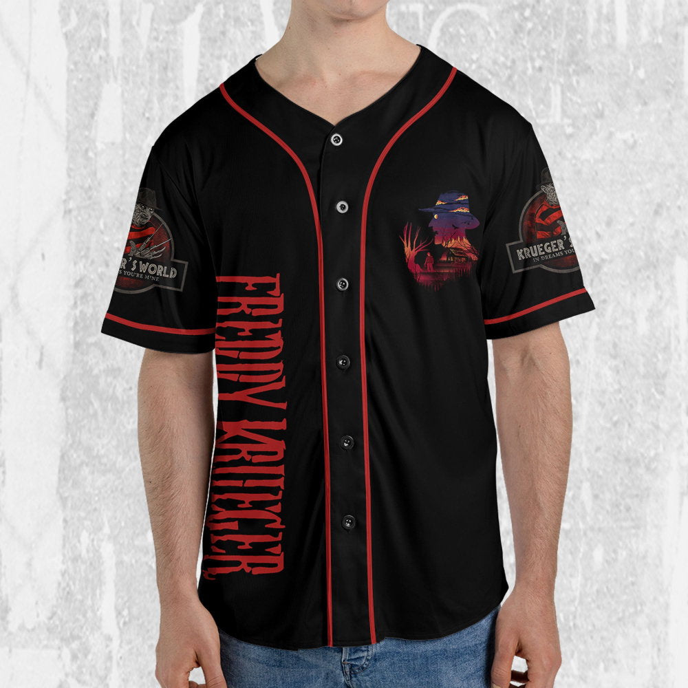 Personalize Freddy Krueger Dream Demon Jersey, Horror Jersey, Freddy Baseball Jersey - lylyprint.com baseball jersey product view 4