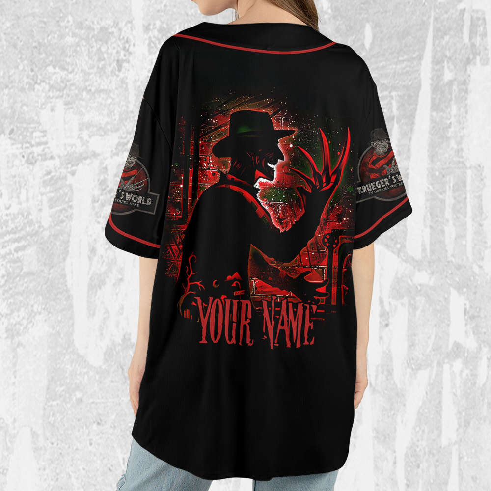 Personalize Freddy Krueger Dream Demon Jersey, Horror Jersey, Freddy Baseball Jersey - lylyprint.com baseball jersey product view 5