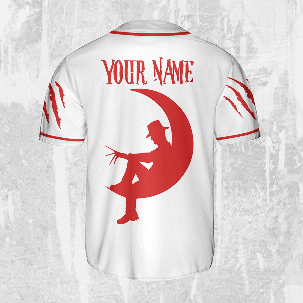 Personalize Freddy Krueger ScreamWorks Never Sleep Again Jersey, Freddy Baseball Jersey - lylyprint.com baseball jersey product view 3