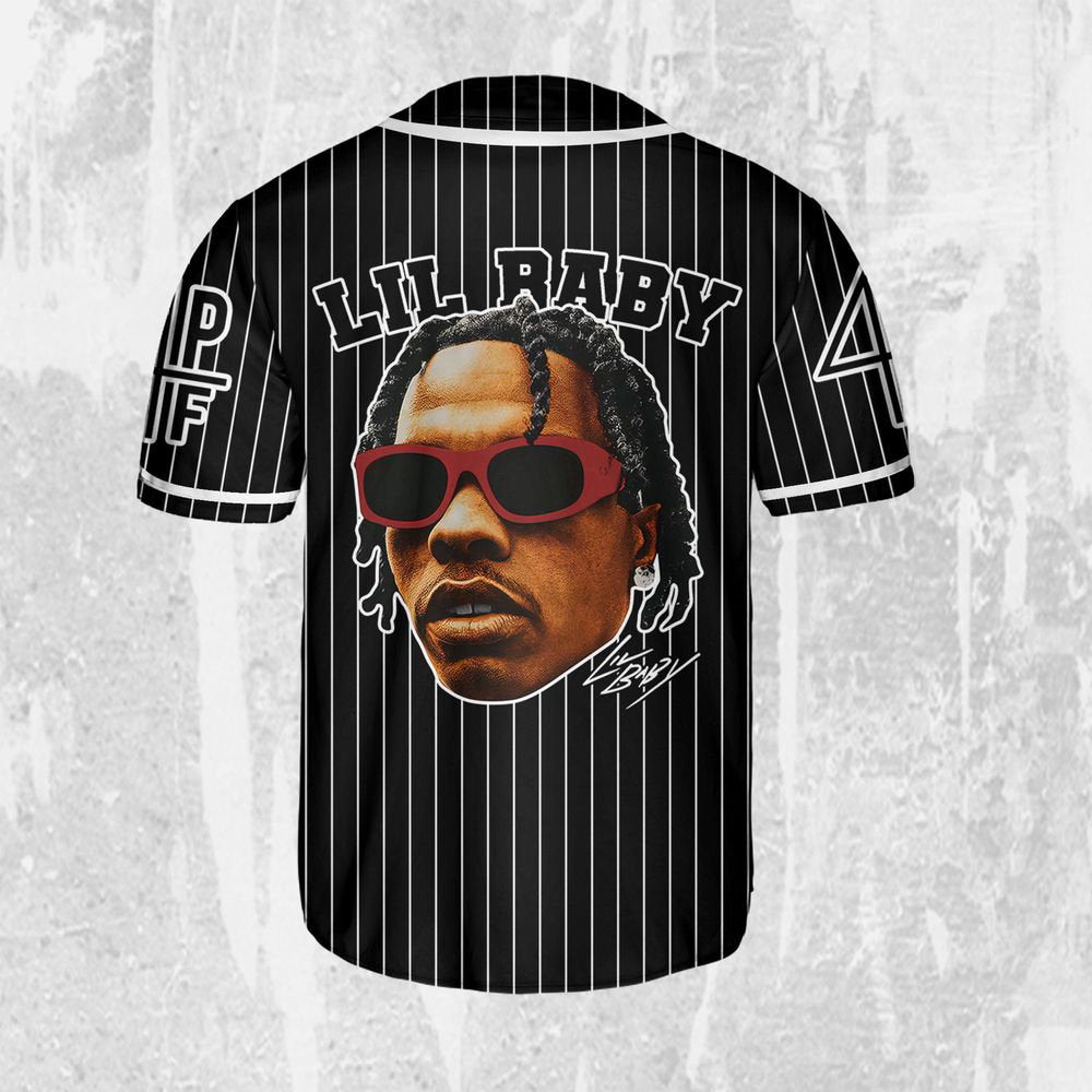 Personalize Lil Baby Black Color Jersey, Lil Baby Baseball Jersey, Lil Baby Rap Jersey - lylyprint.com baseball jersey product view 3