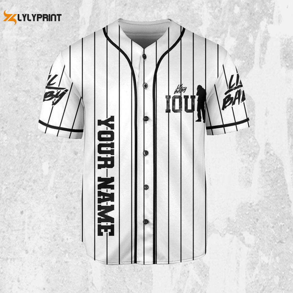 Personalize Lil Baby It's Only Us Jersey, Lil Baby Baseball Jersey, Lil Baby Rap Jersey - lylyprint.com baseball jersey product view 2
