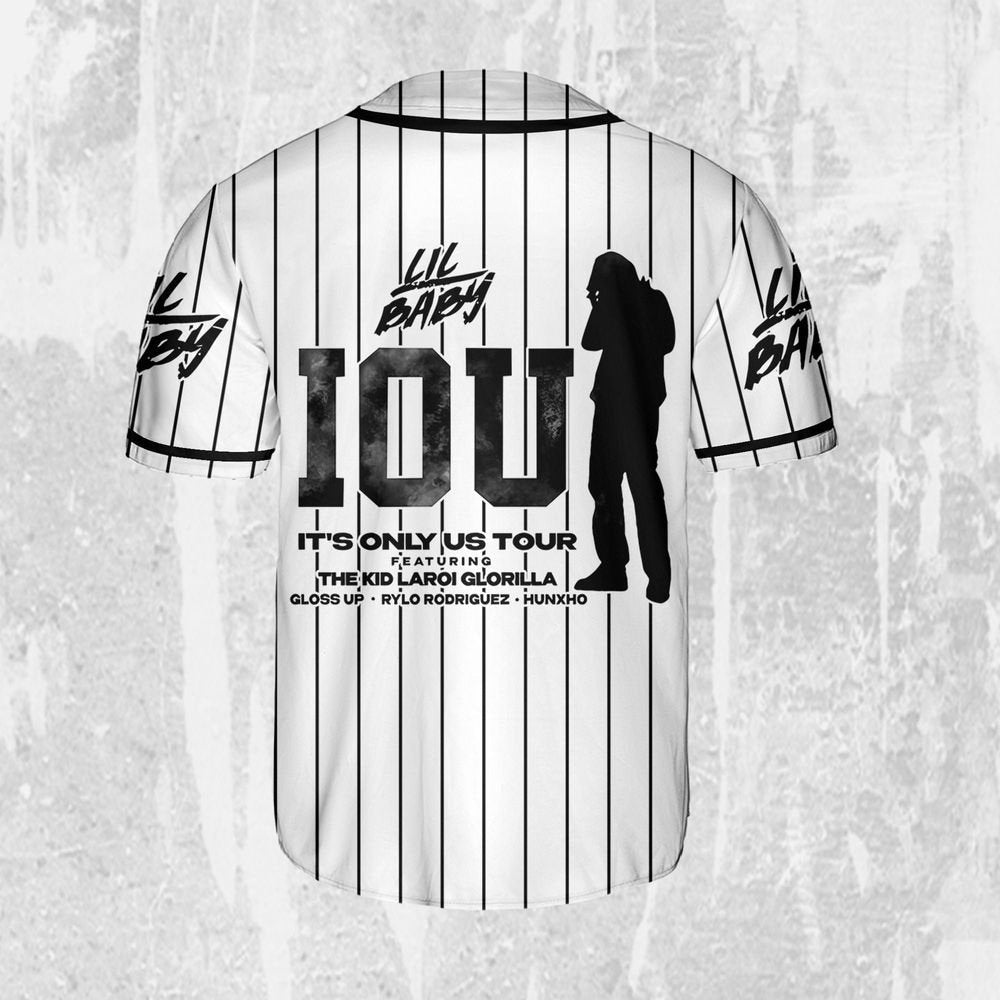 Personalize Lil Baby It's Only Us Jersey, Lil Baby Baseball Jersey, Lil Baby Rap Jersey - lylyprint.com baseball jersey product view 3
