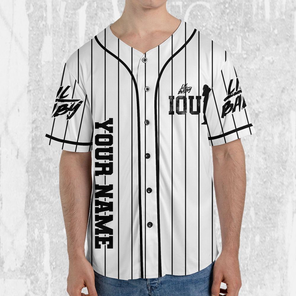 Personalize Lil Baby It's Only Us Jersey, Lil Baby Baseball Jersey, Lil Baby Rap Jersey - lylyprint.com baseball jersey product view 4
