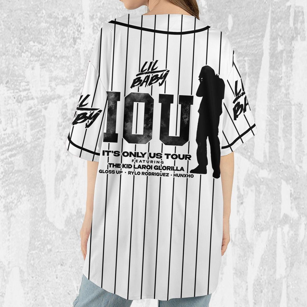 Personalize Lil Baby It's Only Us Jersey, Lil Baby Baseball Jersey, Lil Baby Rap Jersey - lylyprint.com baseball jersey product view 5