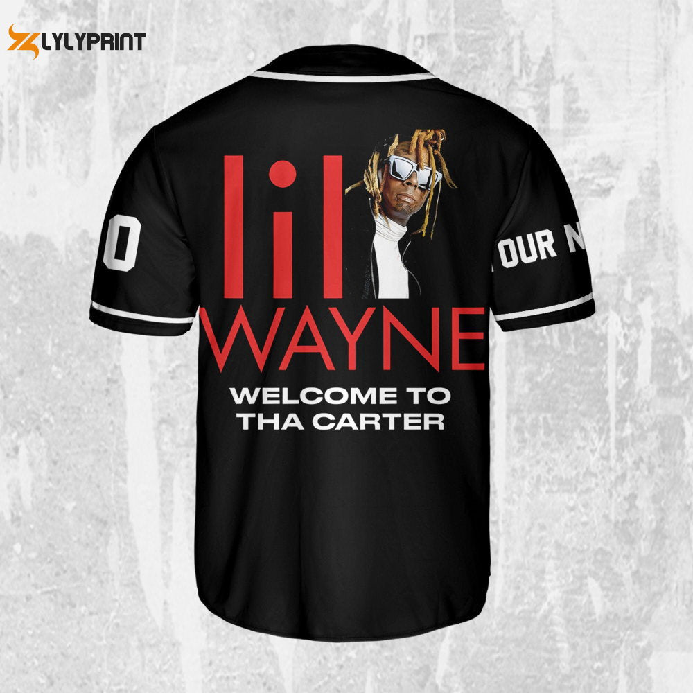 Personalize Lil Wayne Welcome To Tha Carter Black And Red Jersey, Custom Baseball Jersey - lylyprint.com baseball jersey product view 1