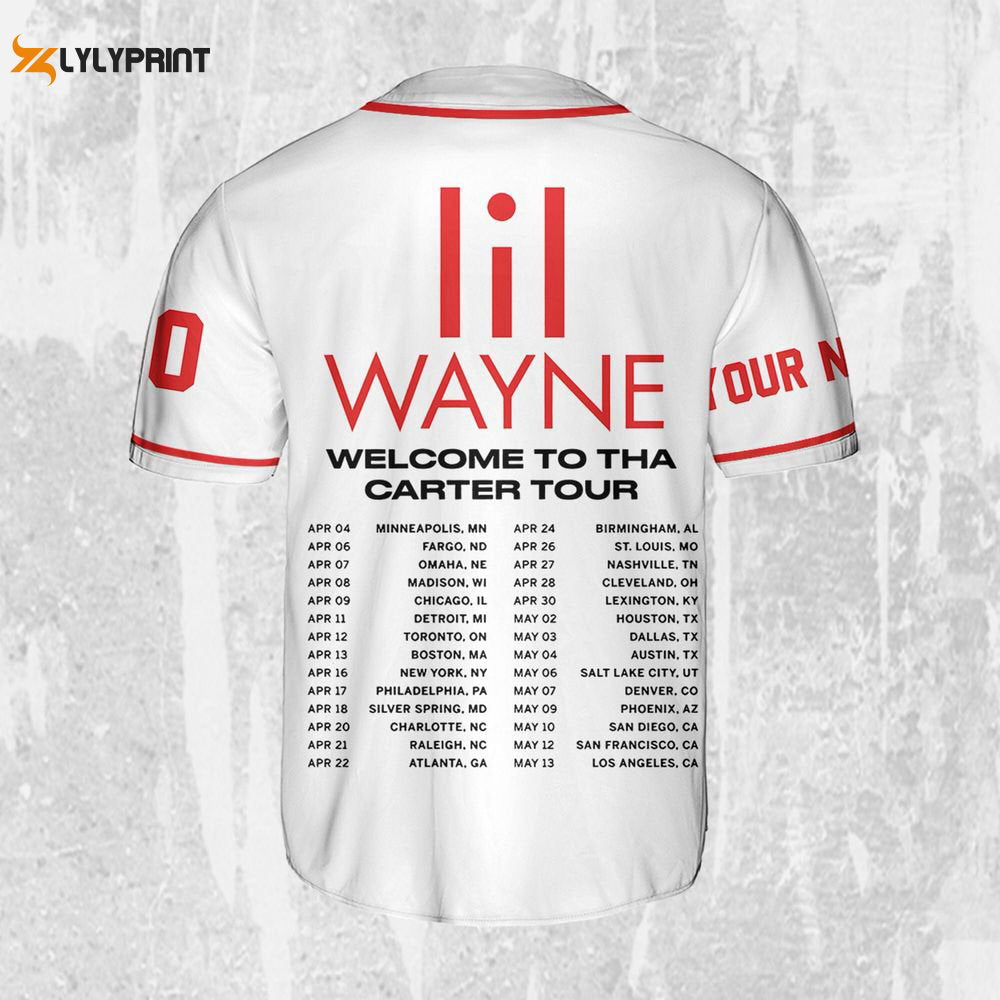 Personalize Lil Wayne Welcome To Tha Carter White Color Jersey, Custom Baseball Jersey - lylyprint.com baseball jersey product view 1