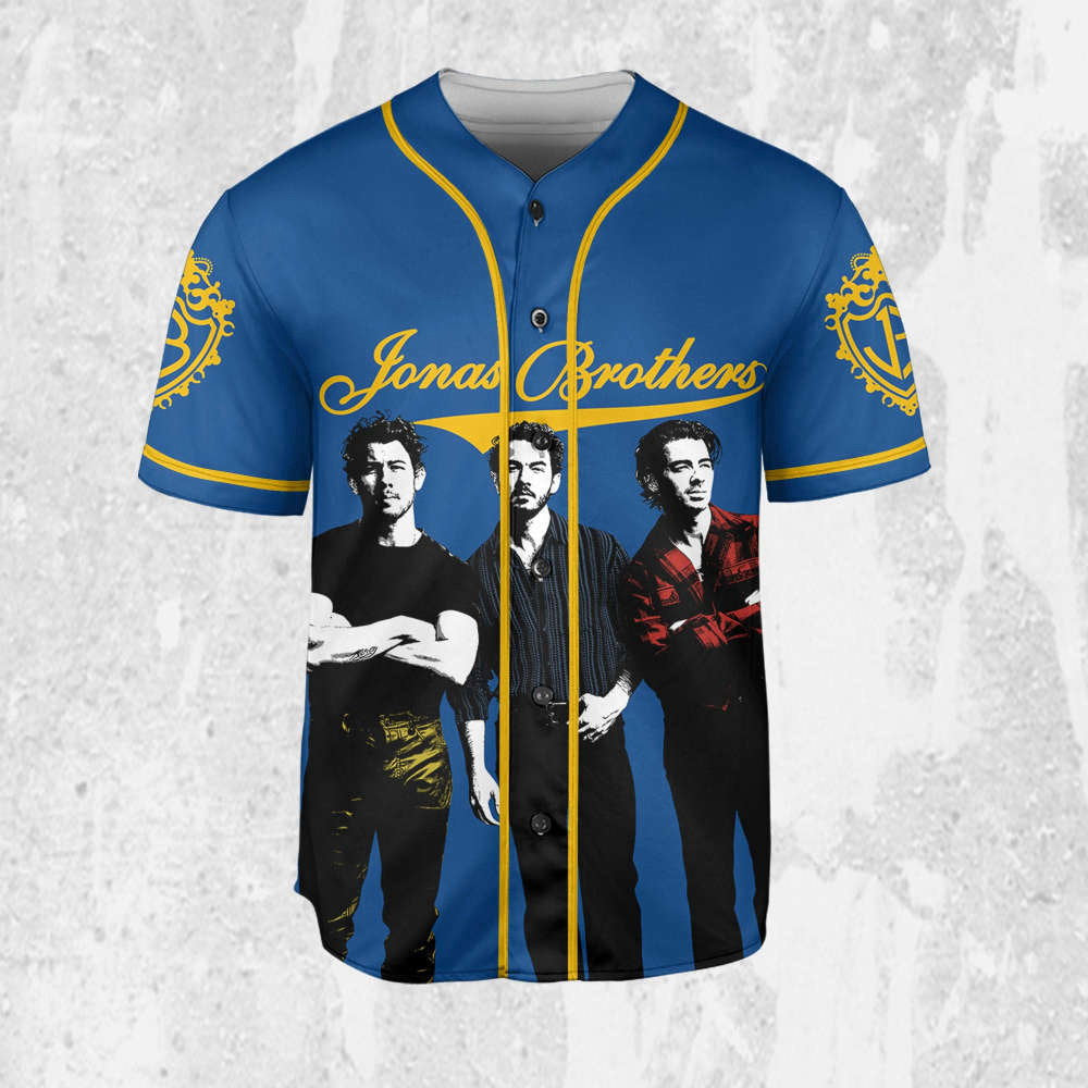 Personalize Retro Jonas Brothers Five Albums One Night The Tour 2023 Jersey, Jonas Brothers Baseball Jersey, Custom Baseball Jersey baseball jersey product view 2