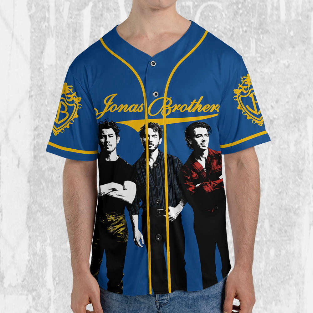 Personalize Retro Jonas Brothers Five Albums One Night The Tour 2023 Jersey, Jonas Brothers Baseball Jersey, Custom Baseball Jersey - Aopprinter baseball jersey product view 4