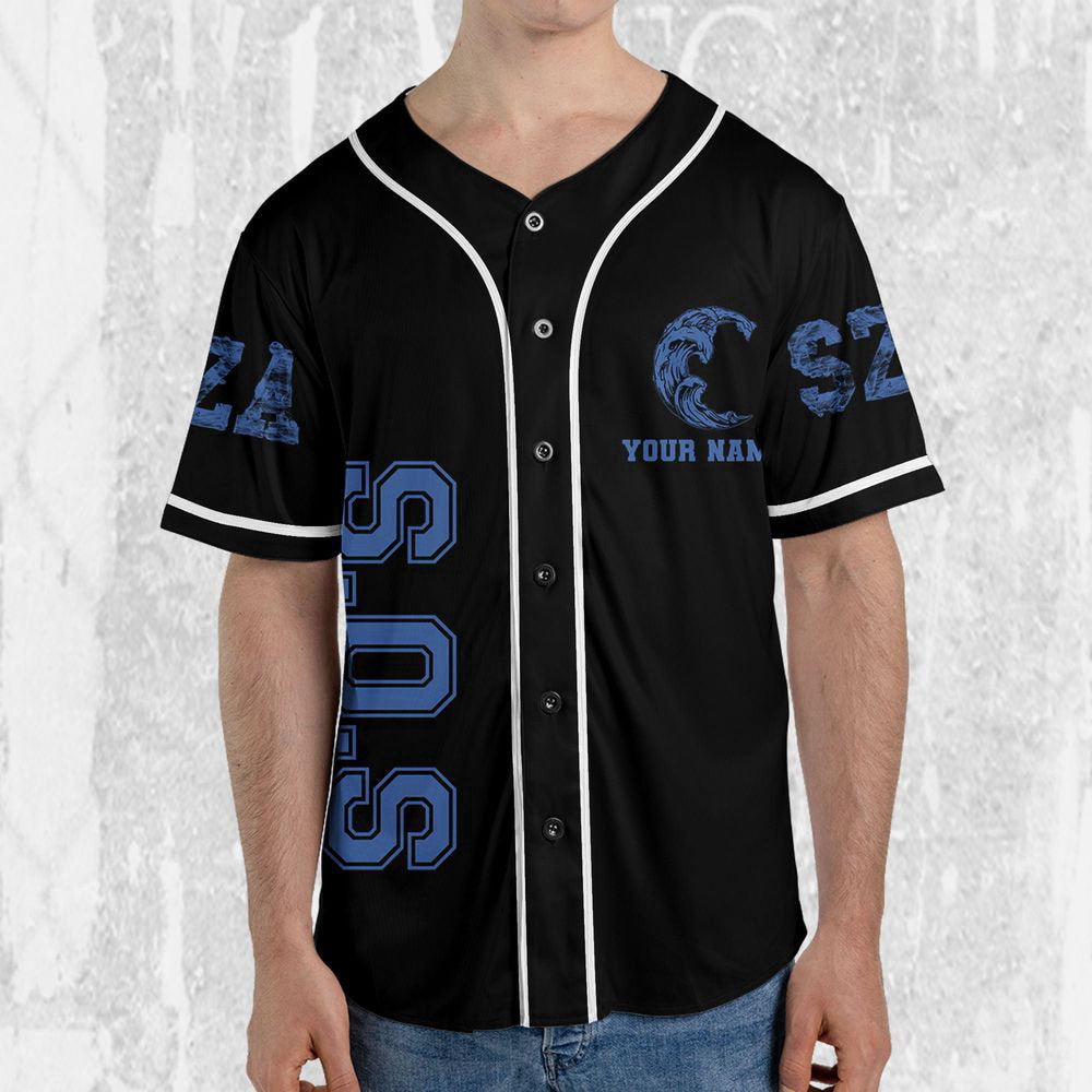 Personalize SZA Retro Vintage SOS Jersey, Sza Baseball Jersey, SOS New Album Merch - lylyprint.com baseball jersey product view 3