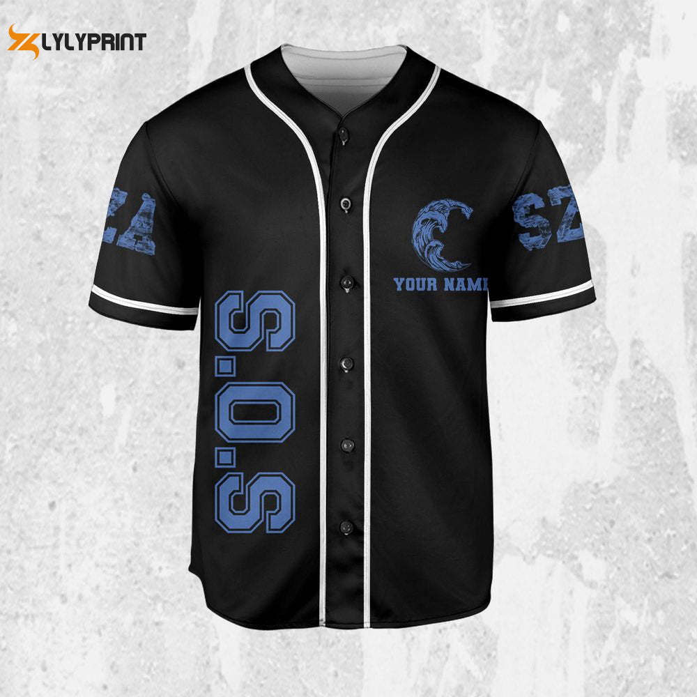 Personalize SZA Retro Vintage SOS Jersey, Sza Baseball Jersey, SOS New Album Merch - lylyprint.com baseball jersey product view 1