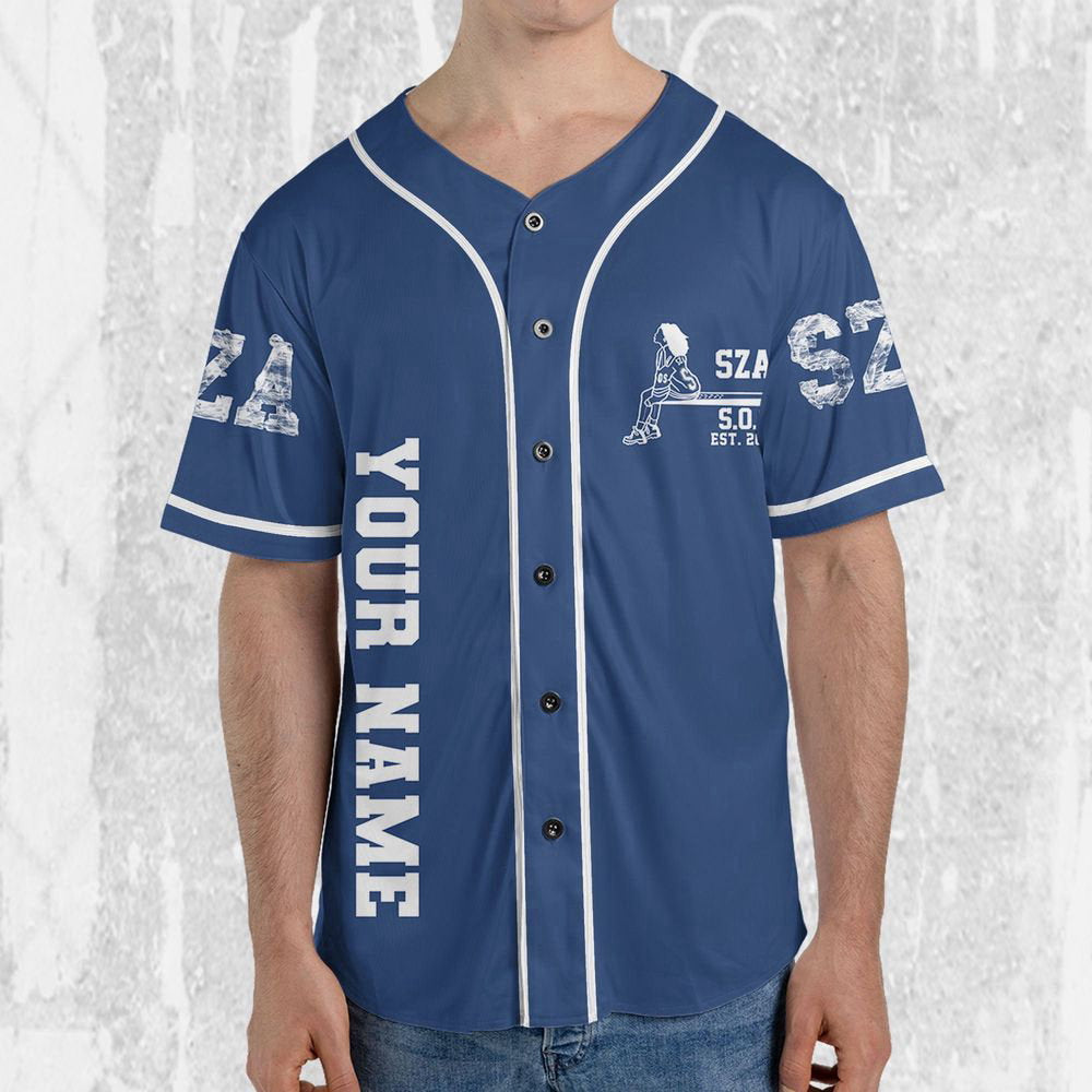 Personalize SZA SOS Tracklist Music Tour 2023 Jersey, Sza Baseball Jersey - lylyprint.com baseball jersey product view 3